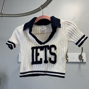 iets frans cable knit top with collar